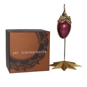 Jay Strongwater Purple Egg With Swarovski Crystal Bow Ornament